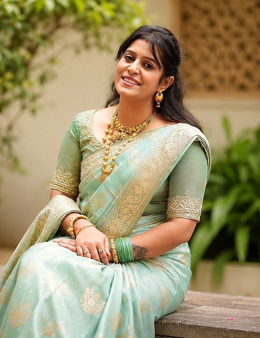 Soumya Gowda applying bridal makeup
